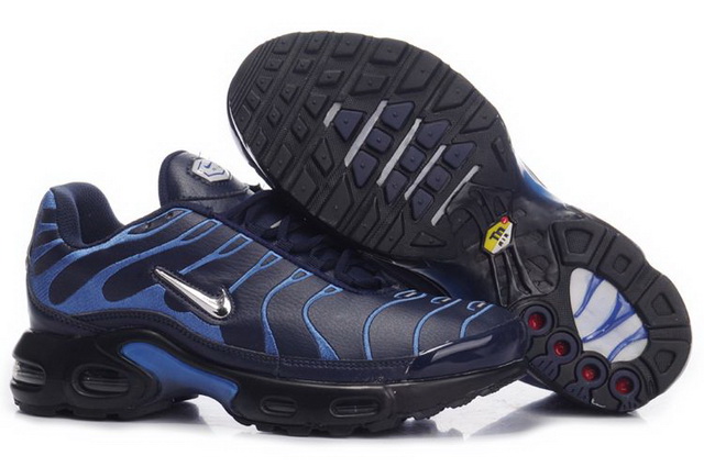 Mens Nike Air Max TN Black Metallic Silver Blue